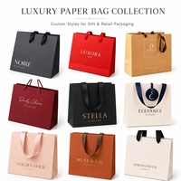 Individuell Bedruckte Luxus-Geschenktüte aus Kunstpapier mit Bandgriff für Boutique-Verpackungen und Einzelhandelsgeschäfte