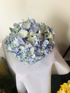 Q-1466 Vente en gros de fleurs artificielles d'hortensia bordeaux à grandes têtes, et de buissons d'hortensia bleus - Product Image 4