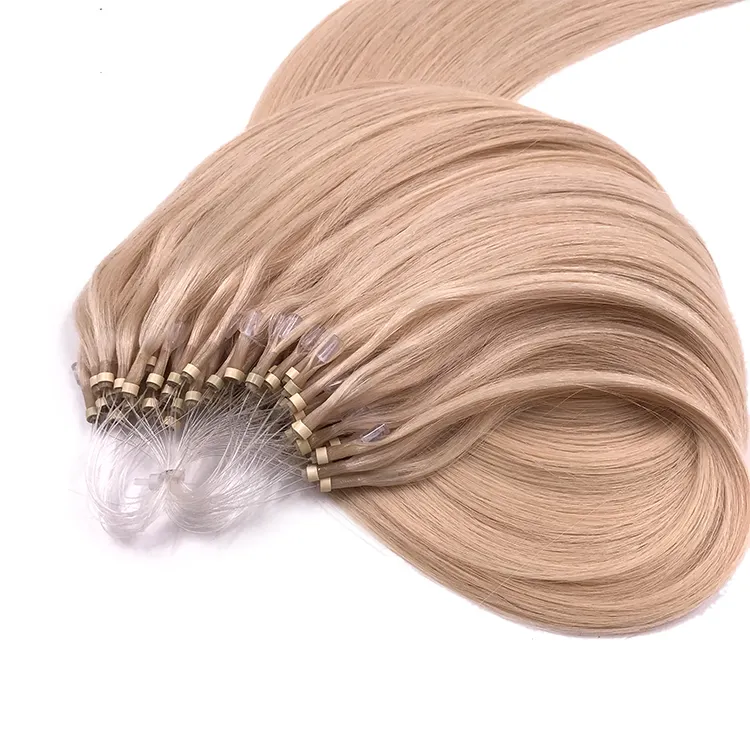 100% सस्ते रेमी माइक्रो पाश अंगूठी बाल विस्तार मानव बाल केरातिन माइक्रो लिंक बाल एक्सटेंशन