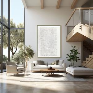 Arte Mural 3D Contemporáneo, Arte Abstracto Blanco Wabi Sabi, Pintura en Lienzo para Decoración Moderna del Hogar y Galería - Product Image 2