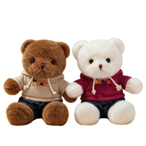 Simpatico Orsetto di Peluche <span class=keywords><strong>con</strong></span> <span class=keywords><strong>Felpa</strong></span>, Imbottitura Super Morbida in Poliestere e Cotone PP, Tessuto Peluche, Regalo per Bambini - Product Image 1