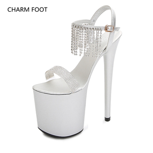 Zapatos de Plataforma Transparentes con Tacón Fino y Sexy para Mujer, Sandalias de Tacón Alto de 20 cm para Bodas de Verano - Product Image 6