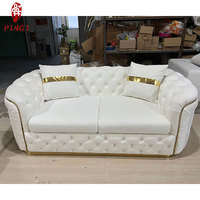 Venta al por mayor de alta calidad Blanco cómodo sofá de ocio sofá de salón de estilo moderno 2 3 plazas sala de estar sofá con mechones conjunto de muebles