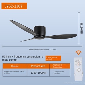 Ventilador de techo inteligente silencioso clásico de diseño Oriental, ventilador de techo con 3 aspas ABS, ventilador de techo con Control remoto inteligente de CC con luz - Product Image 6