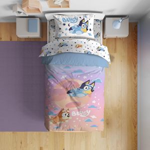 Ensemble de literie Jay Franco <span class=keywords><strong>Bluey</strong></span> et <span class=keywords><strong>Bingo</strong></span> Twin, 5 pièces, comprenant un ensemble de draps et des taies d'oreiller - Product Image 1