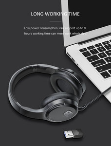 Audífonos Inalámbricos 2.4G <span class=keywords><strong>con</strong></span> Dongle USB, Auriculares <span class=keywords><strong>con</strong></span> Cancelación de Ruido y Micrófono Desmontable <span class=keywords><strong>para</strong></span> <span class=keywords><strong>PC</strong></span>, Oficina y Uso en Línea - Product Image 3