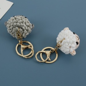 Porte-clés mouton <span class=keywords><strong>en</strong></span> crochet amigurumi, <span class=keywords><strong>mini</strong></span>-poupée <span class=keywords><strong>en</strong></span> peluche, animaux <span class=keywords><strong>en</strong></span> crochet faits main, cadeau, breloque de sac, porte-clés fleur - Product Image 2
