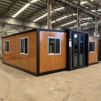 Maison Modulaire Pliante de Luxe de Haute Qualité, 2-3 Chambres, Maisonnette Préfabriquée Mobile, 20ft 30ft 40ft, Extensible, Utilisation Commerciale, Acier Sandwich