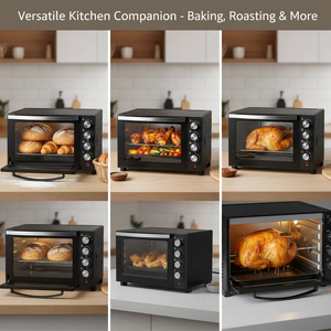 Nuevo <span class=keywords><strong>Horno</strong></span> Eléctrico Multifuncional de 45L y 2000W, Temperatura Ajustable de 70-250°C, Temporizador de 60 Minutos, Cuerpo de Acero Inoxidable, <span class=keywords><strong>Puerta</strong></span> de Vidrio, Perilla Francesa - Product Image 3