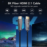 Câble Fibre Optique Actif SYONG 100M 50M 30M HDMI 2.1 AOC OM3 Cuivre Nu HDR 10 VRR ALLM UHD 8K60Hz 4K 144Hz 48Gbps
