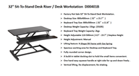 Hauteur réglable bureau à domicile Table debout 32 pouces avec plateau de clavier amovible bureau postes de travail convertisseur élévateur