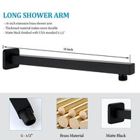 Ensemble complet de robinetterie de douche pour salle de bain, concept standard, carré, intelligent, fixation murale dissimulée, mitigeur noir mat, design moderne
