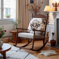 Fauteuil à bascule moderne inclinable pour balcon, canapé individuel de loisirs pour la maison, mobilier relaxant en bois massif pour salon