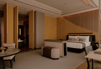 Ensemble de meubles de chambre d'hôtel suite présidentielle cinq étoiles, lit king-size moderne de luxe en bois de caoutchouc massif, personnalisé, garantie 3 ans
