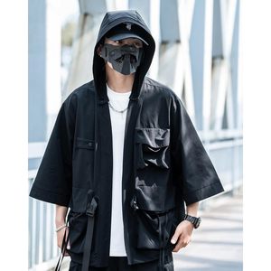 FOXA Men's Hooded Windbreaker <b>Jacket</b> Breathable <b>Techwear</b> Streetwear Coat - Product Image 2