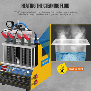 เครื่องล้างหัวฉีดน้ำมันเชื้อเพลิงรถยนต์ <span class=keywords><strong>AUTOOL</strong></span> <span class=keywords><strong>CT160</strong></span> 220V/110V สำหรับเครื่องยนต์ 4 สูบ พร้อมหัวฉีดล้างและเครื่องทดสอบหัวฉีดน้ำมันเชื้อเพลิง ระบบอัลตราโซนิกและระบบทำความร้อน - Product Image 2