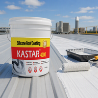 Revêtement de toiture en silicone gris KASTAR 4000, 20 kg, peinture imperméable élastomère anti-corrosion pour toiture en acier coloré, tuiles métalliques