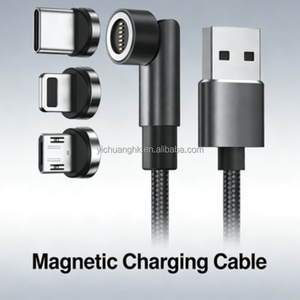 Cable de Carga Rápida Tipo C con Succión Magnética Giratoria de 3A, Núcleo de Cobre Puro, Revestimiento de PVC, Solución de Carga 3 en 1 para Teléfono - Product Image 1