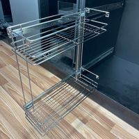 Ressam Paniers de rangement à 2 couches à montage latéral, à fermeture douce et extractible Panier d'extraction d'assaisonnement en fil de cuisine multi-usages