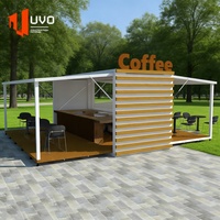 Conteneur extensible de 20 pieds pour café, kiosque, restaurant, villa, école, hôtel, design moderne, bâtiment portable préfabriqué