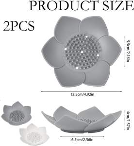 Support à savon antidérapant en silicone pour salle de bain, porte-savon flexible en silicone pour évier de cuisine - Product Image 2