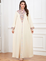 Broderie Caftan Robe Abaya Robe Élégante Robe Musulmane Jalabiya Abaya Robe Longue Vêtements Islamiques Femme Caftan Marocain