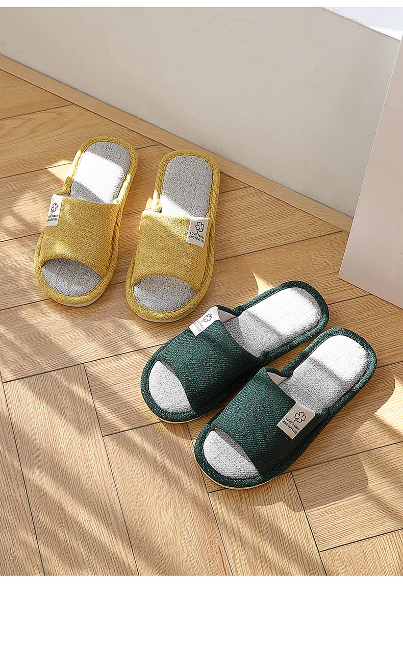 Home Linen Slippers Women Summer Indoor Home Cloth Art Spring Floor Slides Shoes