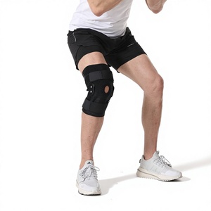 Genouillère articulée renforcée avec sangles réglables et stabilisateurs latéraux pour soulager la douleur au genou et assurer la stabilité - Product Image 1