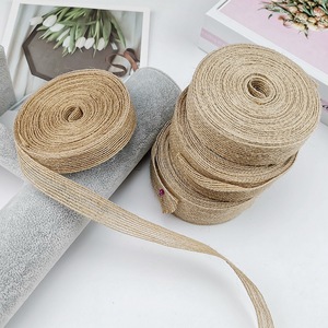 Zonesin 10m/roll <strong>Jute</strong> <strong>Ribbon</strong> Hemp Webbing Flax Fish Silk Twine Elastic DIY Handmade Bow For Shoes Multi Specification Woven - Product Image 2