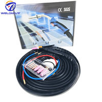 Torche de soudage TIG refroidie à l'eau WTR18, 280A DC 270A AC, tête rotative, poignée côtelée, torche TIG WTR-18