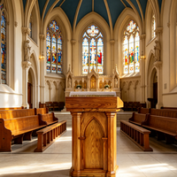 Meubles d'église en bois, pupitre d'église, lutrin, support de lecture des Écritures, pupitre de prédication, cérémonie de culte