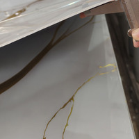 Panel de Pared de Mármol UV de Lujo para Decoración de Interiores de Alto Brillo, Lámina de Pared Decorativa Impermeable de PVC