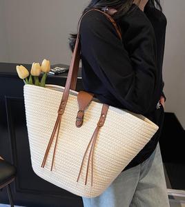 2025 Alibaba mua sắm trực tuyến mùa hè bãi biển rơm túi xách túi lớn moq thấp, thiết kế thời trang mới người phụ nữ kỳ nghỉ Áo Tắm tổ chức - Product Image 3