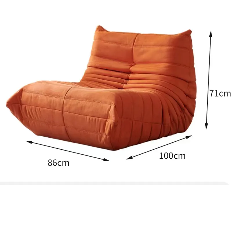 Italian Modern Curve Leisure Cozy Single Sofa Chair Nordic Comfy Home Lounge Lamb Wool Comfort Sherpa Furniture Chair