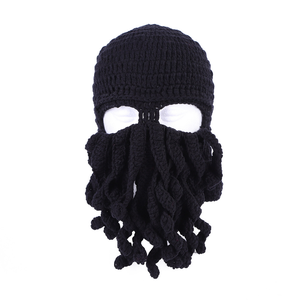 Chapeau de <span class=keywords><strong>ski</strong></span> et de snowboard en tricot pour homme et <span class=keywords><strong>femme</strong></span>, <span class=keywords><strong>masque</strong></span> facial amusant, costume d'Halloween, chapeau d'hiver, bonnet pieuvre - Product Image 3