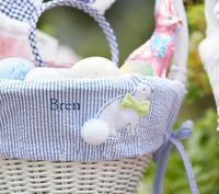 Doublures de panier de Pâques Seersucker appliques de lapin doublures de Seersucker de lapin personnalisées pour panier de Pâques