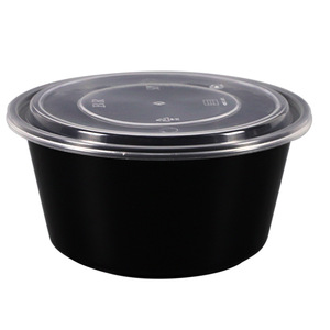 Disposable Takeout Box 1250ml Round Bowl With Lid <b>Microwave</b> Safe Food Grade Plastic Packaging Container - Product Image 1