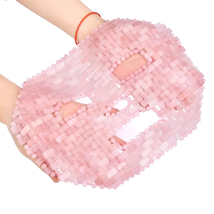 Natural crystal cooling rose quartz face whitening sleeping skin care facial mask for sale