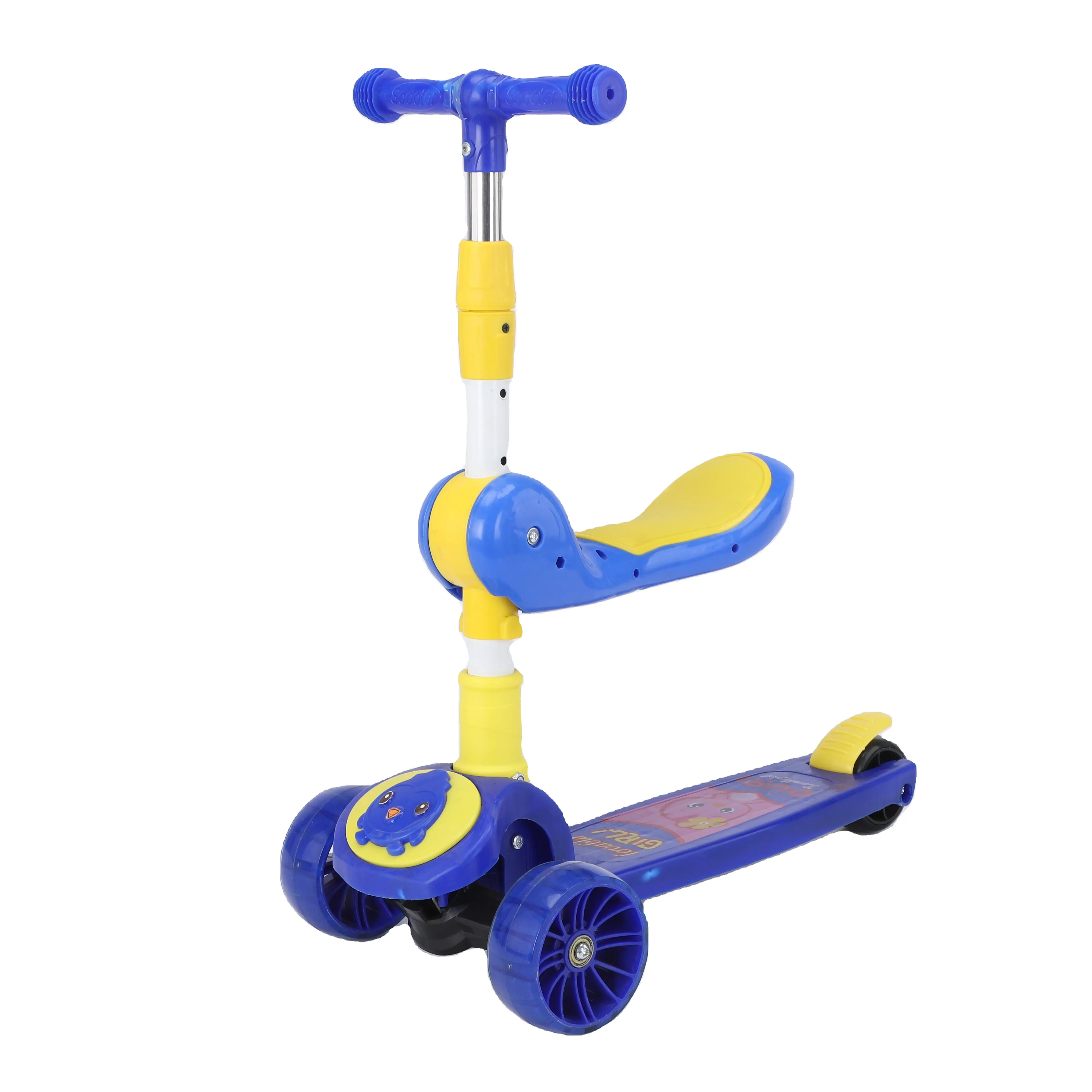 Petit Scooter électrique pour enfants, sécurité de haute qualité 3 roues en PU, musique + lumières deux hauteur, jouet d'extérieur, jeu 2 modèles