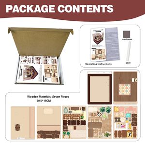 Puzzles de construction miniatures en bois 3D DIY, kits de <span class=keywords><strong>maison</strong></span> de poupée miniature avec salon confortable, décoration artisanale pour la <span class=keywords><strong>maison</strong></span> - Product Image 6