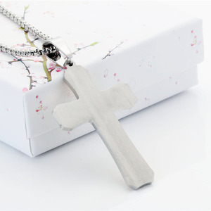 <b>Cross</b> Pendant Necklace Stainless Steel Gold Silver Tone Unisex Fashion Jewelry Gift - Product Image 4