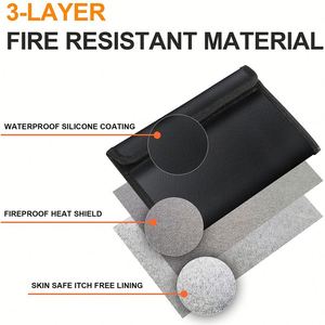 CUSTOM 8x5 Inch Small Fire Safe Storage Pouch Fireproof and Waterproof Money <b>Bag</b> for Passport - Product Image 4