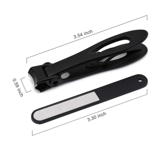 Pinces à ongles de haute qualité marque privée ensemble de <span class=keywords><strong>pédicure</strong></span> professionnel noir Kit de toilettage cadeau pour hommes Clips de carte pour ongles longs - Product Image 5
