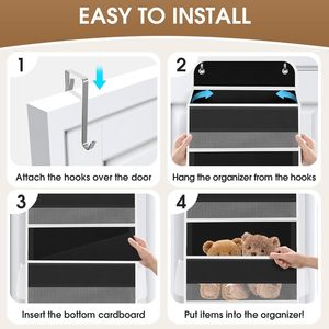 Over The Door Organizer 15 Pockets Hanging <b>Storage</b> Black <b>For</b> <b>Kitchen</b> Bathroom Bedroom Closet Laundry Pantry Nursery - Product Image 3