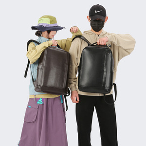 Men's <b>Backpack</b> <b>Large</b> Capacity 15 Inches Laptop Business Travel Solid Color Black - Product Image 4