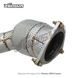 Tuyau d'échappement avec bouclier thermique personnalisé et catalyseur pour Ferrari FF/GTC4 Lusso V12 6.3L 2016+ Boska Racing en acier inoxydable X Pipe - Product Image 6