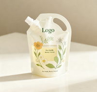 Pochette cosmétique personnalisée de 100 ml, sac d'emballage pour savon, pochette à bec verseur en aluminium imprimé biodégradable rechargeable pour savon