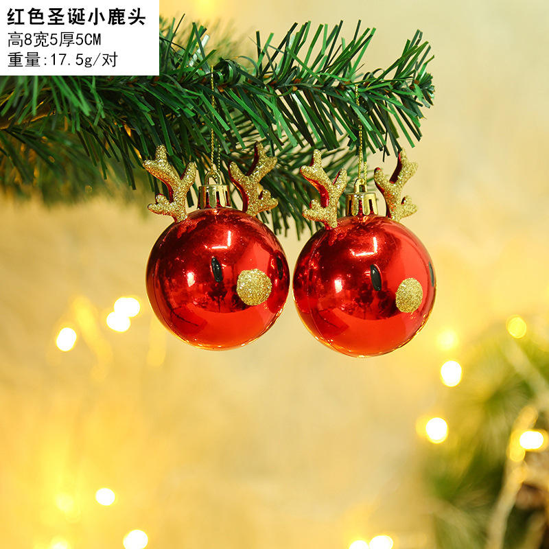 Tête de cerf de Noël rouge/paire [17.5g]