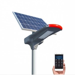 Lampadaire solaire haute puissance 40W LED pour parking extérieur, corps en aluminium moulé sous pression, alimenté par batterie 12V, certifié CE Rohs, pour routes - Product Image 1