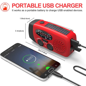 Portable LED Flashlights Outdoor Emergency Multifunction Solar Hand Crank <strong>Radio</strong> AM/FM/WB 2000mAh USB Power Bank <strong>Radio</strong> - Product Image 2